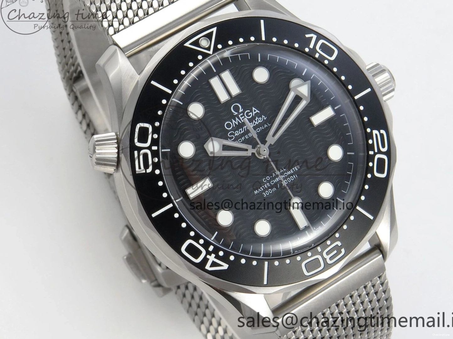 0225 Seamaster 300M 42mm SS VSF Best Edition Black Dial On Mesh Bracelet A Stretchable 7658